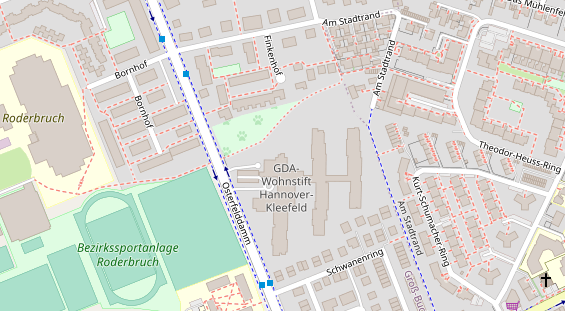 Physiotherapie auf Satellitenbild