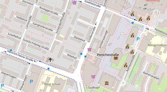 Physiotherapie auf Satellitenbild