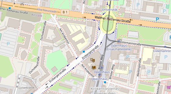 Physiotherapie auf Satellitenbild