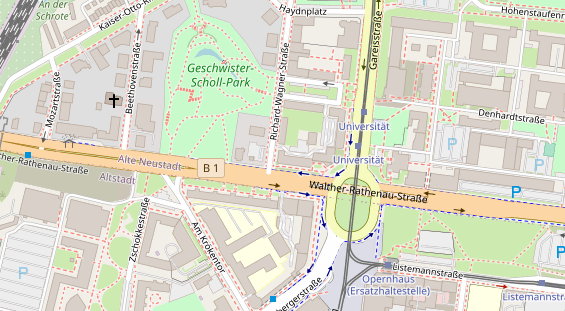 Physiotherapie auf Satellitenbild