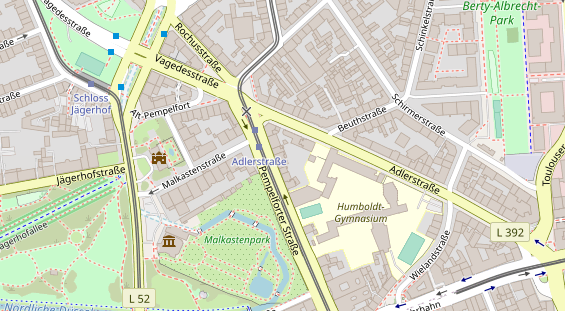 Physiotherapie auf Satellitenbild