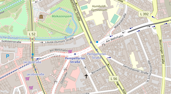 Physiotherapie auf Satellitenbild