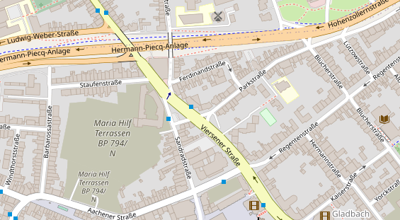 Physiotherapie auf Satellitenbild