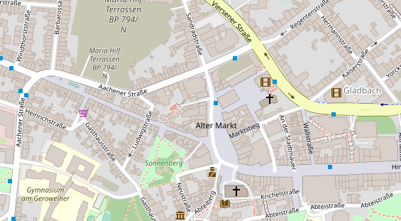 Physiotherapie auf Satellitenbild