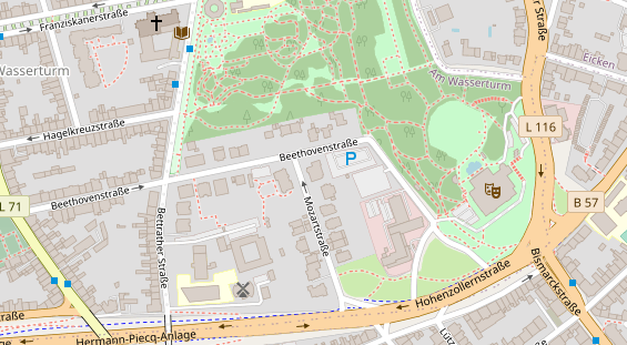 Physiotherapie auf Satellitenbild