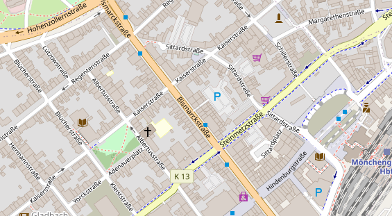 Physiotherapie auf Satellitenbild