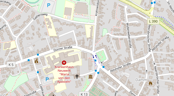 Physiotherapie auf Satellitenbild