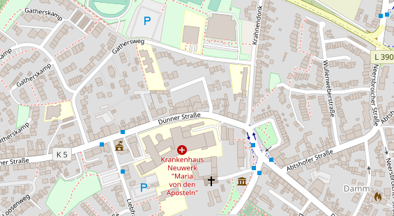 Physiotherapie auf Satellitenbild