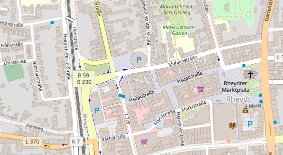 Physiotherapie auf Satellitenbild