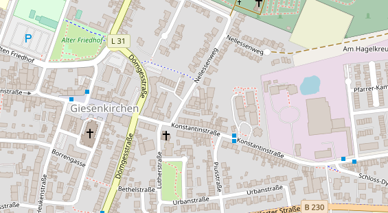 Physiotherapie auf Satellitenbild