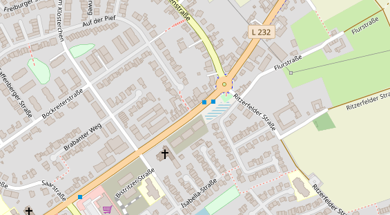 Physiotherapie auf Satellitenbild