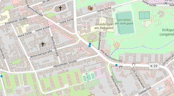 Physiotherapie auf Satellitenbild