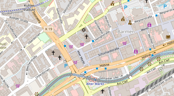 Physiotherapie auf Satellitenbild