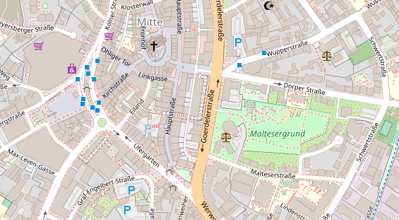 Physiotherapie auf Satellitenbild