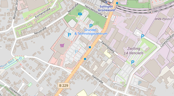 Physiotherapie auf Satellitenbild