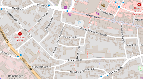 Physiotherapie auf Satellitenbild