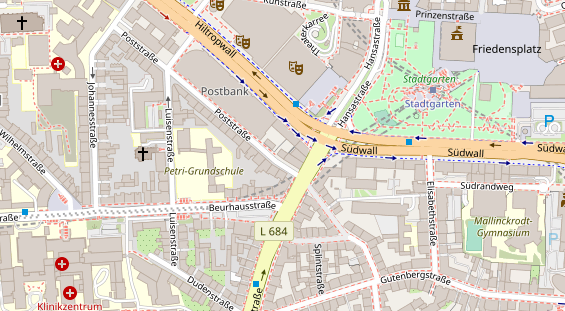 Physiotherapie auf Satellitenbild