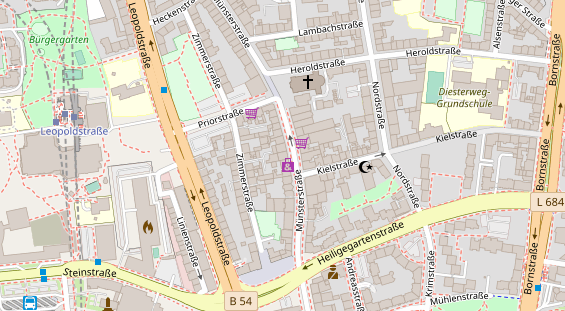 Physiotherapie auf Satellitenbild