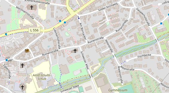 Physiotherapie auf Satellitenbild