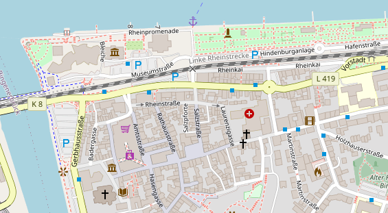 Physiotherapie auf Satellitenbild