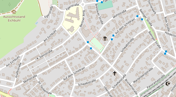 Physiotherapie auf Satellitenbild