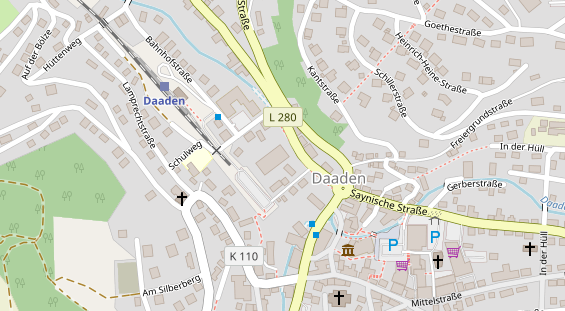 Physiotherapie auf Satellitenbild