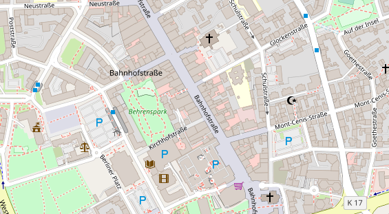 Physiotherapie auf Satellitenbild