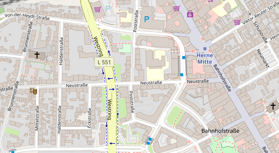 Physiotherapie auf Satellitenbild