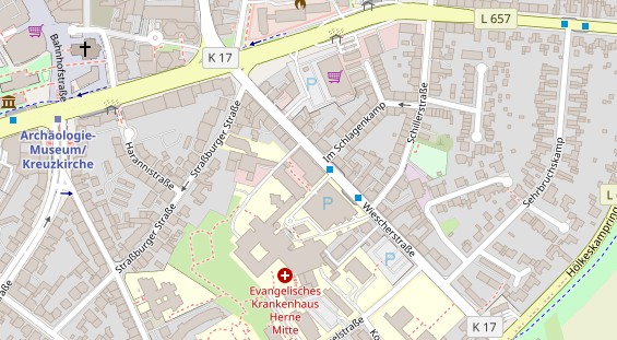 Physiotherapie auf Satellitenbild