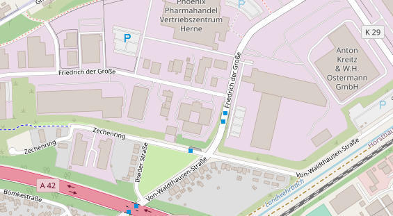 Physiotherapie auf Satellitenbild