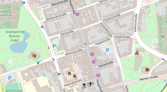 Physiotherapie auf Satellitenbild