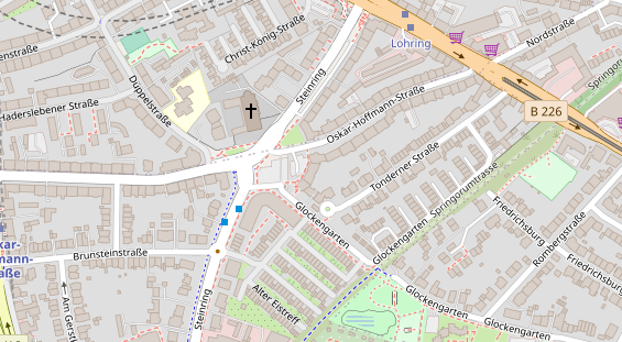 Physiotherapie auf Satellitenbild