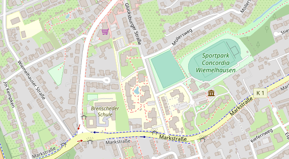 Physiotherapie auf Satellitenbild