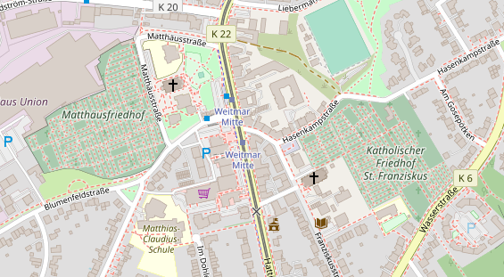 Physiotherapie auf Satellitenbild