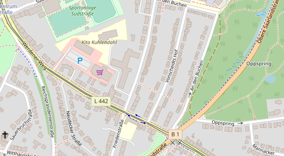 Physiotherapie auf Satellitenbild