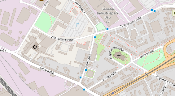 Physiotherapie auf Satellitenbild