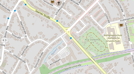 Physiotherapie auf Satellitenbild