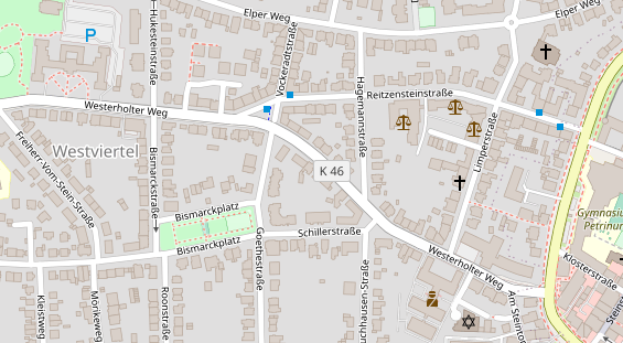 Physiotherapie auf Satellitenbild