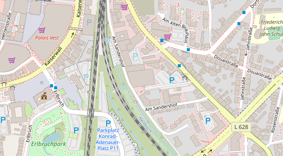 Physiotherapie auf Satellitenbild