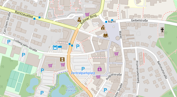 Physiotherapie auf Satellitenbild