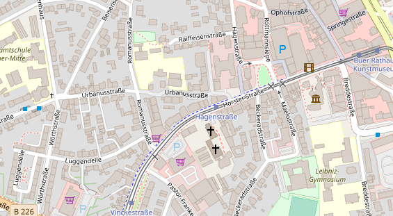 Physiotherapie auf Satellitenbild