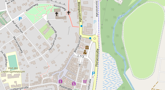 Physiotherapie auf Satellitenbild