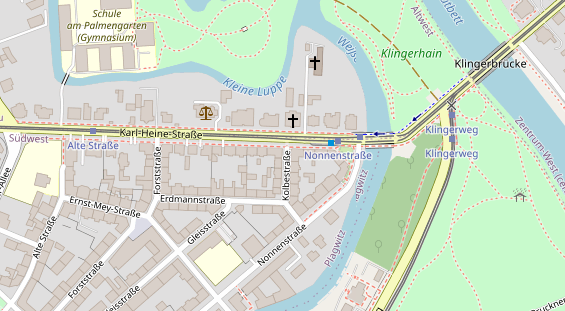 Physiotherapie auf Satellitenbild