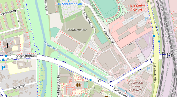 Physiotherapie auf Satellitenbild