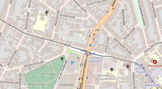 Physiotherapie auf Satellitenbild