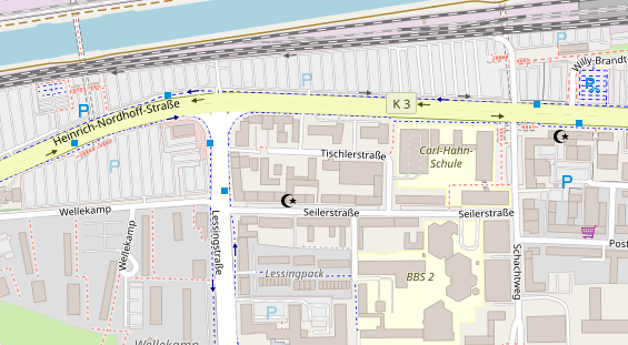 Physiotherapie auf Satellitenbild