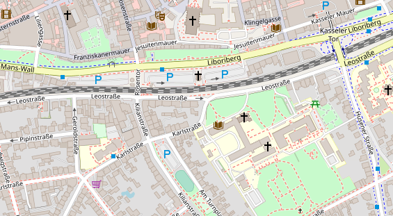 Physiotherapie auf Satellitenbild