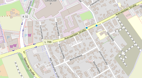 Physiotherapie auf Satellitenbild