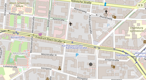 Physiotherapie auf Satellitenbild