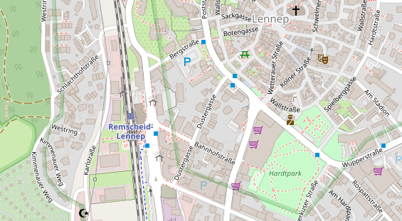 Physiotherapie auf Satellitenbild